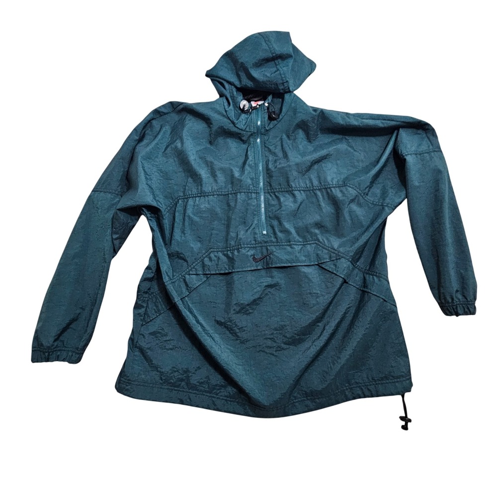 Nike Anorak Windbreaker Size M Vintage 90s Half Zip Hooded Pullover Jacket *